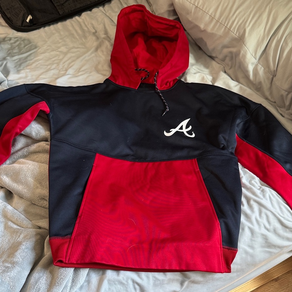 Atlanta Braves New Era Red and Navy Hoodie with Logo